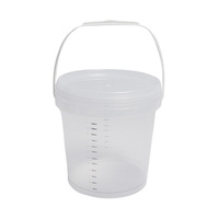 Seau à poisson rond en plastique blanc de qualité alimentaire, réutilisable, incassable, 5 kg, avec couvercle et poignée, 5 litres, pour la fabrication d'eau