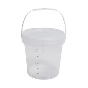 Seau à poisson rond en plastique blanc de qualité alimentaire, réutilisable, incassable, 5 kg, avec couvercle et poignée, 5 litres, pour la fabrication d'eau - Product Image 5