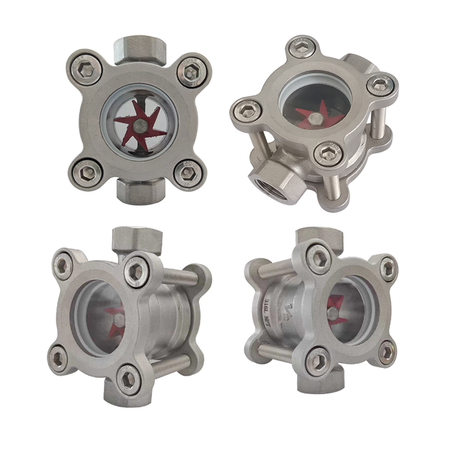 Wheel (Impeller) Oil Sight Glass Flow Indicator for Water Oil Stainless Steel Sight Glass Indicator  Measure Flow Indicator
