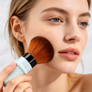 Ensemble de pinceaux de maquillage professionnels, outils cosmétiques, pinceau à poudre libre rétractable, portable, pour les voyages, blush, fond de teint, avec couvercle - Product Image 6