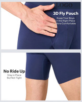 Caleçons longs extensibles OEM pour hommes, boxers anti-frottement avec ouverture frontale et poche de maintien