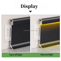 Plinthe murale moderne en aluminium flexible, étanche, pour carrelage, accessoire de revêtement de sol, moulure LED pour hôtel