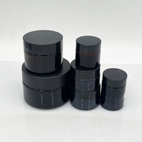 Fabrik-Großhandel Lebensmittelechte 5ml 15ml 60ml Schwarze Runde Glascremedosen mit Schraubverschluss für Gesichtscreme Balsam Salbe Hautpflege