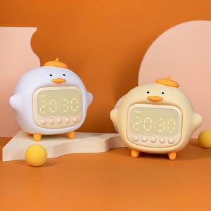 Hug Duck Alarm Clock Digital Night <b>Light</b> Battery Powered Plastic Kids Bedroom Clock Quiet Electronic <b>Timer</b> - Product Image 1