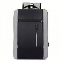 Sac à dos unisexe grande capacité pour étudiant avec fermeture éclair, idéal pour les trajets professionnels, compartiment pour ordinateur, port de chargement USB, en nylon, 20 pouces