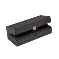 Boîtes d'emballage personnalisées de luxe en carton rigide noir mat pour ensemble de spiritueux, champagne, whisky, bouteilles de vin rouge, verres, boîte cadeau en papier