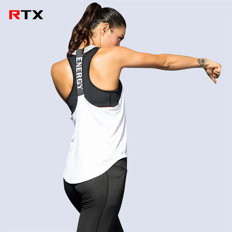 Plus Size canotte da donna Fitness Running Workout T Back Quick Dry canotte da Yoga larghe traspiranti da donna
