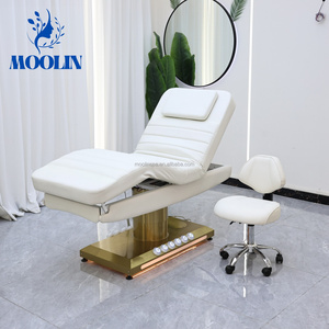 Moolin Aesthetics - Lit de beauté électrique à 3 moteurs réglables pour <span class=keywords><strong>cils</strong></span> et visage, avec commande au pied et LED, idéal pour spa et salon - Product Image 4