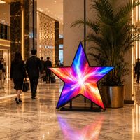 Pantalla LED Personalizada en Forma de Estrella de Cinco Puntas con Señalización Digital, Paneles de Video Publicitarios LED para Centros Comerciales