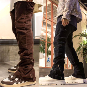 Pantaloni sportivi da uomo pantaloni sportivi in cotone tute da uomo con Logo personalizzato in velluto a coste pantaloni a zampa d'uomo - Product Image 1
