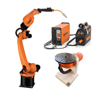 Robot industriel KUKA avec positionneur CNGBS pour pièces en alliage d'acier moulé, fixation et retournement, doté d'un moteur PLC pour le soudage