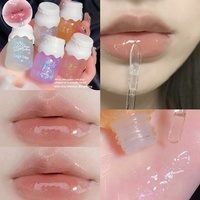 Gloss à lèvres Gege Bear Bowknot Milk Jar Shimmer, hydratant, effet miroir, brillant, pour des lèvres pulpeuses, maquillage beauté.