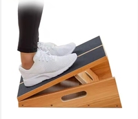 Planche d'équilibre pliante réglable en bois Équipement de fitness rééducation formation civière de mollet planche extensible debout
