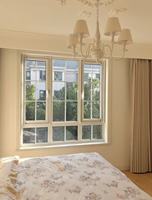 Fenêtre à battant en aluminium, oscillo-battante, avec grille décorative en barres Muntin, motif géorgien, couleur blanc crème, pour projets de villas et d'hôtels