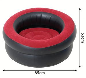 Modern Eco PVC <b>Inflatable</b> Flocking Couch Lounger <b>Sofa</b> Chair for Indoor Living Room Outdoor Camping Party Picnic Travel - Product Image 2