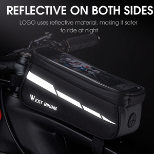 WEST BIKING New Design Touch Screen Cycling Bike <b>Frame</b> Bag Phone Holder Bicycle Bag Smooth Upper Pipe Large Capacity Bike Bag - Product Image 3