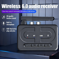Neu für 6.0 Audio-Empfänger 3,5mm AUX RCA Mikrofon HIFI Stereo Kabelloser Adapter USB U-Disk Auto-Lautsprecher-Verstärker Kunststoff