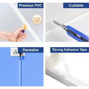 60*60mm/2.36"W*2.36"H 3.0mm Thickness Square <strong>Cable</strong> Trunking <strong>Cable</strong> Cord <strong>Hider</strong> UL94 V-0 PVC Cuttable Paintable - Product Image 6