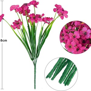 Bouquet de fleurs artificielles violettes de printemps 30cm-100cm, fausse fleur en plastique, ornement, plante décorative - Product Image 2