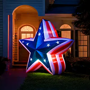 Independence Day Star Decor Inflatable 4th Of July Inflatables With LED Lights