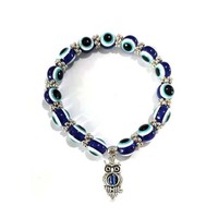 EYE Fashion Blue Eyes BraceletTurkish Glass Beads Handmade Elasticité Resin Bracelet Jewelry