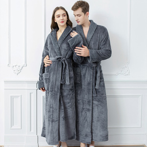 Vente en gros 2025 nouveaux peignoirs pour femmes flanelle pyjamas de spa en fibres ultrafines pour hommes peignoirs d'hôtel cinq étoiles de luxe - Product Image 2