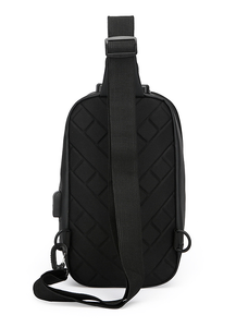 Bolsa Masculina Designer à Prova d'Água, Bolsa de Peito Masculina com Porta USB, Bolsa Transversal Antifurto para Homens, Sacoche Homme - Product Image 3
