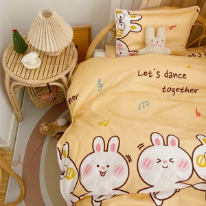 Kid 100% cotton phim hoạt hình in 6-mảnh Bộ giường đặt thoáng khí/bền/thân thiện với môi dệt vải phong cách Hàn Quốc tất cả các mùa Duvet - Product Image 5