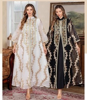 Robes de soirée pour femmes, Abaya Eid, robe musulmane en maille brodée, Jalabiya, robes du Ramadan, Kaftan marocain, Vestidos Largos, robe longue arabe