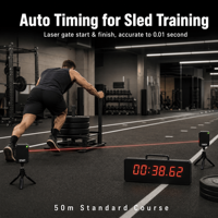 Minuteur intelligent sans fil HYROX Sled Push Pull avec capteur, compteur automatique de tours et de temps, minuteur numérique pour la gym, idéal pour les entraînements CrossFit et HYROX Sled.