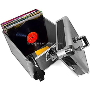 Étui de rangement en aluminium au carbone pouvant contenir 100 12in LP Display Vinyl Record Case for Collection - Product Image 3