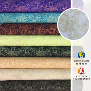 Tessuto in Pizzo Stile Chantilly con Motivo Floreale Elegante per Abiti da Sera e da Sposa di Lusso in <span class=keywords><strong>Oro</strong></span> e Verde - Product Image 5