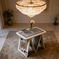 Table d'appoint de luxe nordique, table basse, table de chevet, support sur piétement Art Déco, design poker esthétique, pour salon