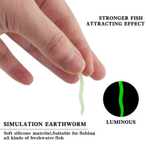 Ytqhxy – appât doux bionique en forme de ver, rouge, qui brille dans le noir, pour la pêche en eau douce, aux carpes crucianes, appâts de fond XY 405 - Product Image 4