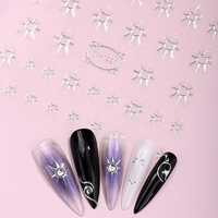 Aurora 3D ongles décalcomanies Laser feuille d'or Design étoile coeur Rose fleurs auto-colle lettres pour Nail Art autocollant matière plastique