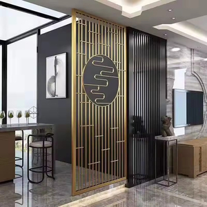 Gran oferta, divisor de <span class=keywords><strong>Metal</strong></span> de Panel cortado con láser de partición de pantalla de acero inoxidable de diseño Simple moderno personalizado para restaurante y sala de estar - Product Image 2
