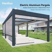 Pergola bioclimatique moderne en aluminium à lames orientables pour jardin, taille personnalisée 3x3 3x4 4x4 6x4m, vente en gros d'usine HENLIXO