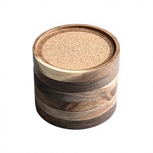 CEYI Bamboo <b>Coasters</b> <b>for</b> <b>Drinks</b> Absorbent Insulation Stackable Round Cup Holders - Indian Home Crafts - Product Image 2