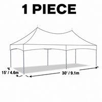 Tentes d'extérieur imperméables One Event Supply 15 x 30 pieds pour 50 personnes, tentes à armature pour événements, pavillons