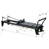 Máquina de Pilates Reformer Profesional de Aleación de Aluminio Negra, Plegable, Equipo Completo para el Hogar, EIGFOH PR003