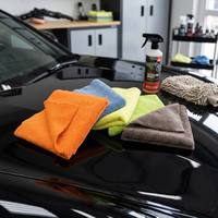 Serviette de lavage auto en microfibre tissée sans bords 400 GSM 40x40cm, super douce, séchage rapide, écologique, double face, pour le detailing automobile