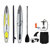 Planche à pagaie de course jaune planche de surf matériau de point de chute planche de SUP gonflable facile à utiliser planche à pagaie gonflable