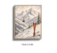Impression sur toile de téléphérique scénique, Affiche de téléphérique, Tableau mural sur toile de téléphérique d'hiver, Décoration murale