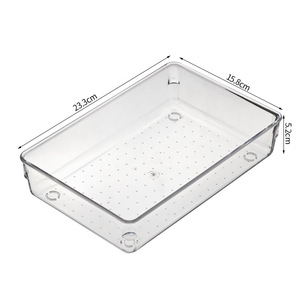 Japanese Style <b>Drawer</b> Organizer Transparent Plastic Compartments Kitchen <b>Storage</b> Rectangular Eco Friendly Home Organization - Product Image 3