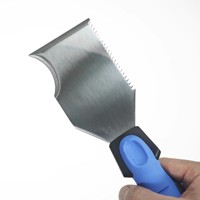 Spatule multifonction en acier inoxydable, coupe-mastic, lame durable, manche en caoutchouc, outil de raclage métallique pour peinture d'angle DIY