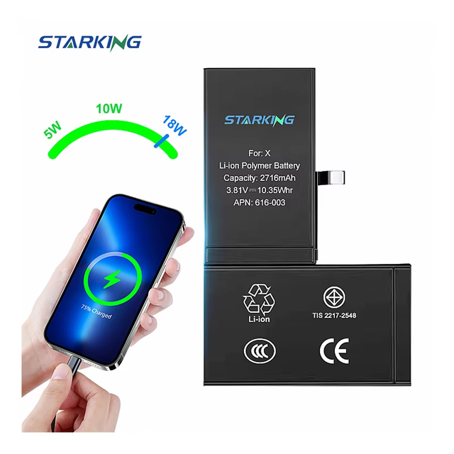 17 Years OEM Factory High Capacity Rechargeable Polymer Lithium Battery for iPhone X XR XS 11 Pro Max 12 13 14 15 16 Pro Max