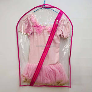 46x70cm Hot Pink Trim Clear PVC Traje de baile Bolsa de ropa - Product Image 1