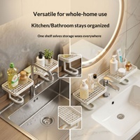 Badezimmerregal aus ABS-Material, Desktop-Stil, bohrfreie Installation, einfaches Aufbewahrungsregal für Badezimmer-Waschtisch-Organizer und Make-up