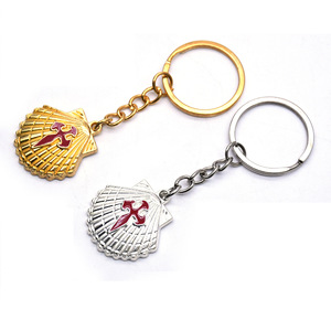 Llavero de Concha de Santiago, Aleación de Zinc Dorada, Forma Irregular, Joyería Hecha a Mano, Regalo - Product Image 3