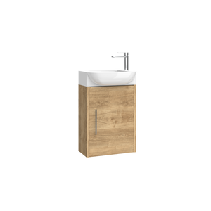 Mueble de Baño VECO Duradero y Funcional, Roble Natural de 45 cm, Estilo de Diseño Moderno, Lavabo de Cerámica - Product Image 1